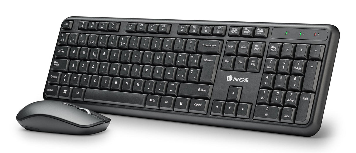 Teclado + Raton Wireless Serenity Kit Ngs Conjunto Silencioso De Teclado Y Ratón Inalámbrico Con 12 Teclas Multimedia