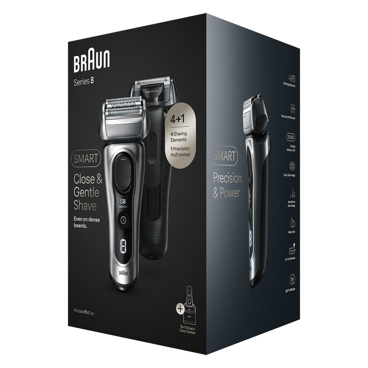 Braun Series 8 8567cc, Plata Navaja/Negro 8567cc