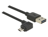 Delock 83853 Cable Easy-Usb 2.0 Tipo-A Macho > Easy-Usb 2.0 Tipo Micro-B Macho, Sesgado Hacia La Izquierda Y Hacia La Derecha, De 2 M Y Negro