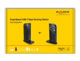 D Delock Dockingstation 4xusb3.2 2xdisplayport 4k Rj45 Ethernet Audio Negro
