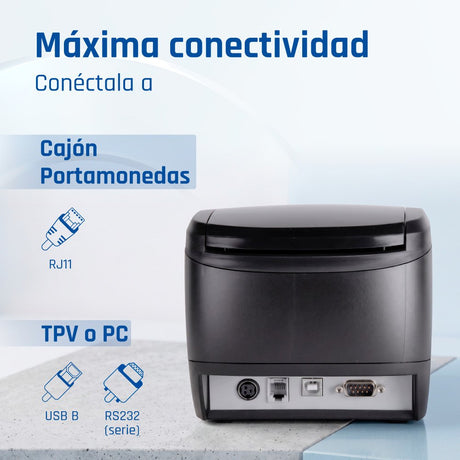 EAN 8435364319185 - iggual TP7001-1S 203 x 203 DPI Alámbrico Transferencia térmica Impresora de recibos imagen 3