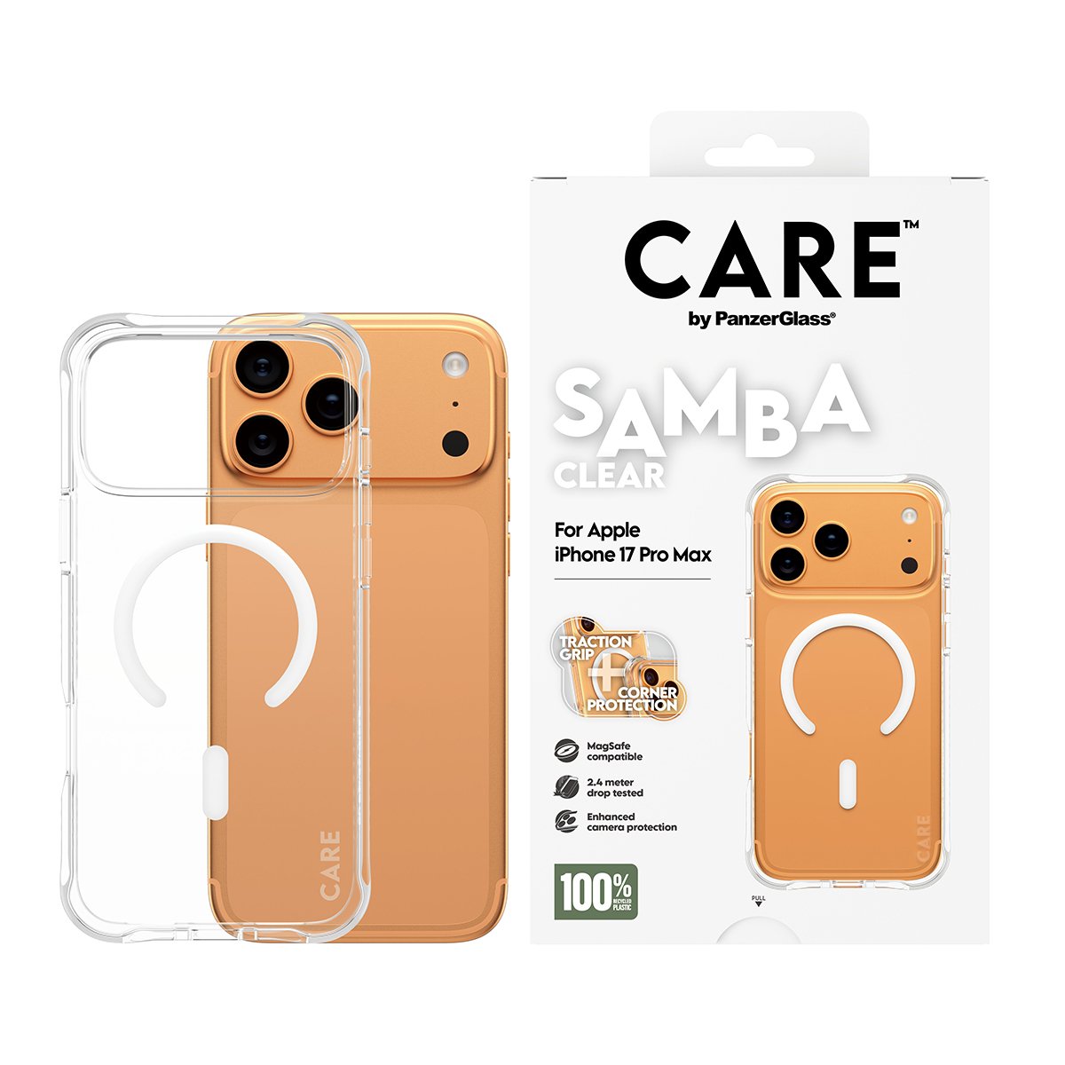 Panzerglass Care Fashionable Case Samba Transp. Blanco Magsafe Iphone 17 Pro Max