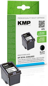 Cartucho Kmp Hp Ch563ee Nr.301xl Negro 600 S. H75 Recargado