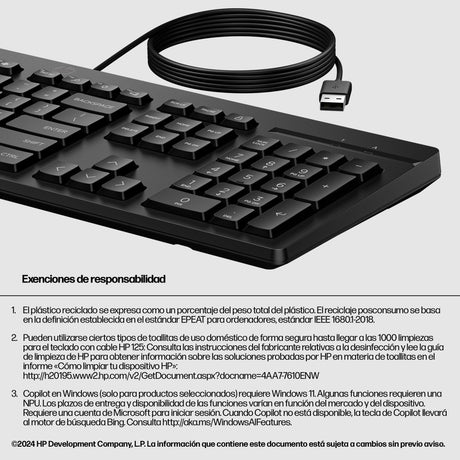EAN 5715063017371 - HP 125 USB Wired Keyboard teclado Negro imagen 5