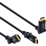 Cable Inline Hdmi Angle Plug 180° De Con Ethernet 3m Negro