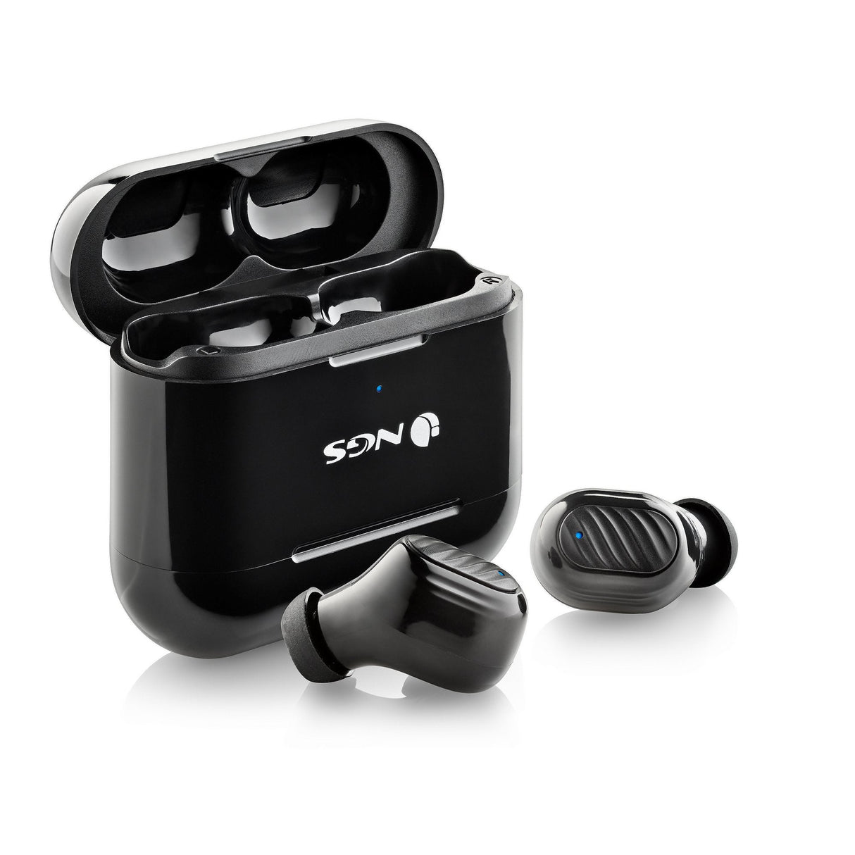 Auriculares Bluetooth Ngs Ártica Duo Con Estuche De Carga Autonomía 5h Negros