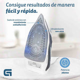 Plancha De Vapor Grunkel 2600w Suela Cerámica Azul Pl-2600ce