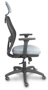 Piqueras Y Crespo Silla Jorquera Traslack Malla Negra Asiento Bali Gris Brazos 3d Cabecero Regulable