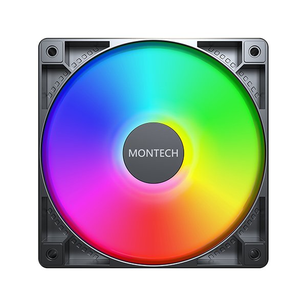Ventilador 120x120 Montech Gf120 Pwm Black Pack 3 + Hub