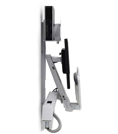 Ergotron Styleview Sit-Stand Combo System Kit De Montaje (Bandeja De Teclado Montaje De Cpu En Pared Brazo De Monitor Ajustable) Para Pantalla Lcd / Equipo Pc Soporte Pequeño Para Cpu Aluminio Plástico De Alta Calidad Blanco Tamaño De Panta