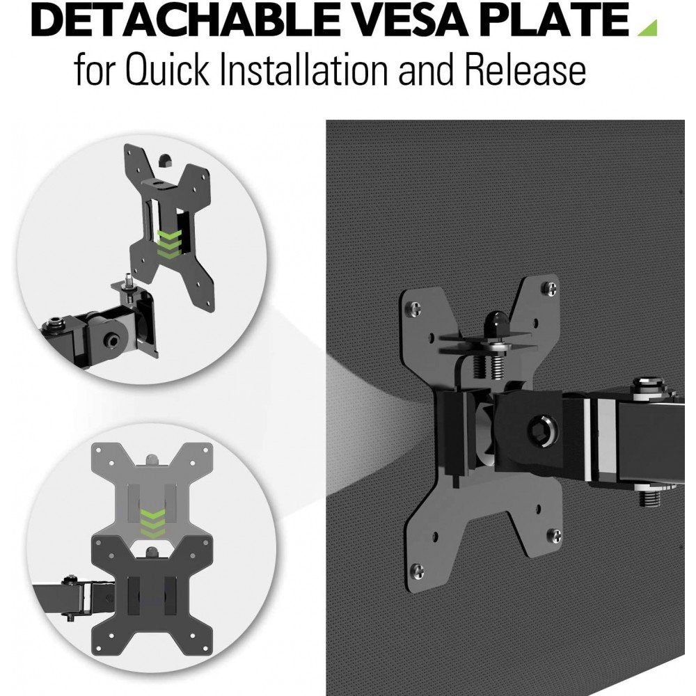 Soporte De Escritorio Giratorio Techly Ica-Lcd 503bk2 Para Monitores Lcd De 13-27", 8kg