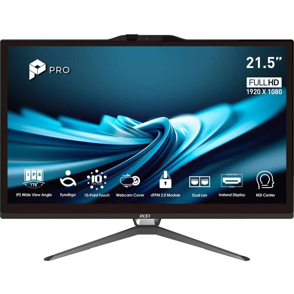 Msi Pro Ap222t 14m-428fr Intel® Core? I5 I5-14400 54,6 Cm (21.5) 1920 X 1080 Pixels Pantalla Táctil Pc All-In-One 8 Go Ddr4-Sdram 500 Go Ssd Windows 11 Pro Wi-Fi 6e (802.11ax) Negro