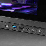 Caja Pc  Atx Mars Gaming Mc-Revpro Pantalla Lcd 4.3" Cristal Templado 4x Ventiladores Argb Black