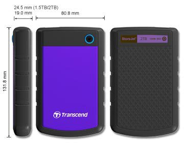 EAN 0760557827009 - Transcend StoreJet 25H3P (USB 3.0), 2TB disco duro externo 5400 RPM 2.5" Micro-USB B 3.2 Gen 1 (3.1 Gen 1 imagen 2