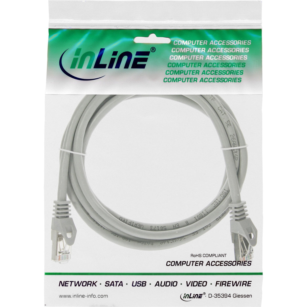 Cable De Red Inline F/Utp Cat.5e Gris 1m