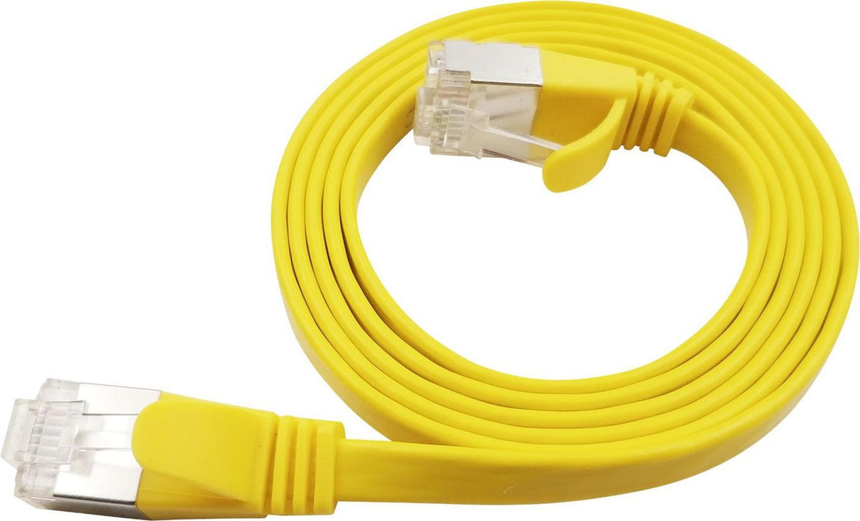 Flat U/Ftp Cat6a Yellow 5m Awg 32/7, Pvc, 1 85x6mm Stp-Fl6a-00500-Gl
