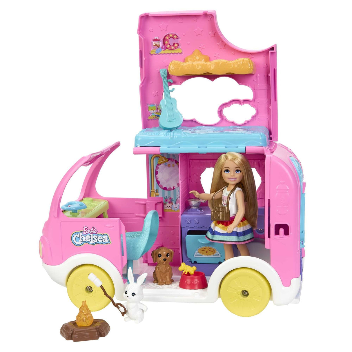 Mattel Barbie Chelsea 2-En-1 Camper Vehículo De Juguete