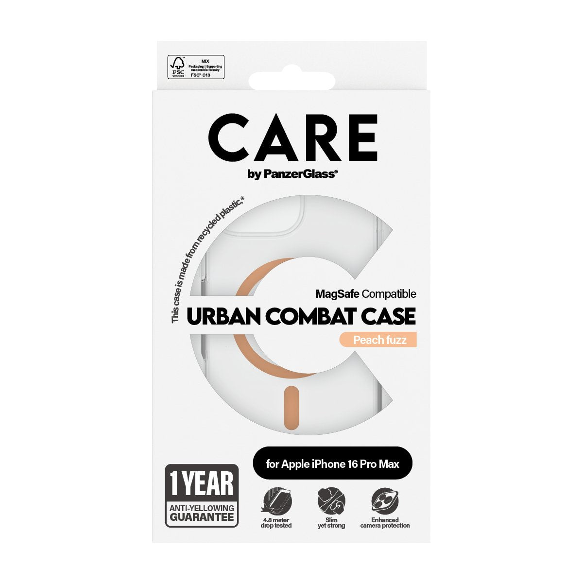 EAN 5715685004421 - PanzerGlass CARE™ by ® Urban Combat Case Transparent w. Peachy MagSafe iPhone 16 Pro Max funda para teléf imagen 3