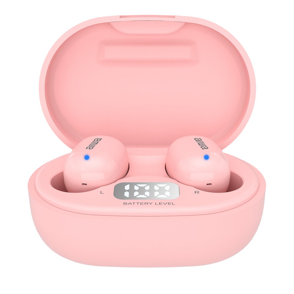 Auriculares Micro Aiwa Ebtw-150pk Rosa Bluetooth/Tactil/Estuche Carga/Pantalla Led/2xmic Ebtw-150pk