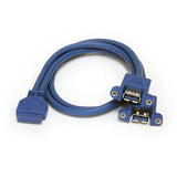 EAN 0065030845366 - StarTech.com USB3SPNLAFHD cambiador de género para cable 2 x USB A IDC Azul imagen 1