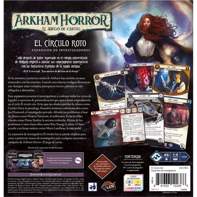 Juego De Mesa Arkham Horror Lcg El Circulo Roto Expansion Investigadores Edad Recomendada 14 Años