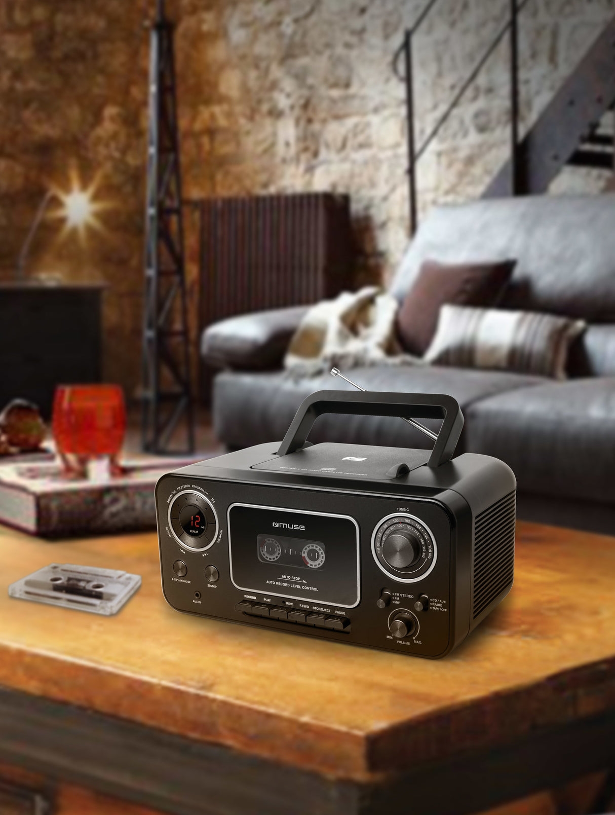 EAN 3700460205140 - Muse M-182 RDC Analógica FM, MW Negro imagen 4