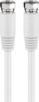 Sat Connection Cable, 100% Shielded, White, 2.5 M - F Plug <
