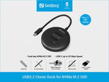Sandberg 136-72 Base De Conexión Para Disco Duro Usb 3.2 Gen 2 (3.1 Gen 1) Type-C Negro