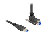 Delock 80480 Cable Usb 5 Gbps Usb Tipo-A Macho Recto A Usb Tipo-B Macho Con Tornillos 90° Hacia Arriba En Ángulo 1 M Negro