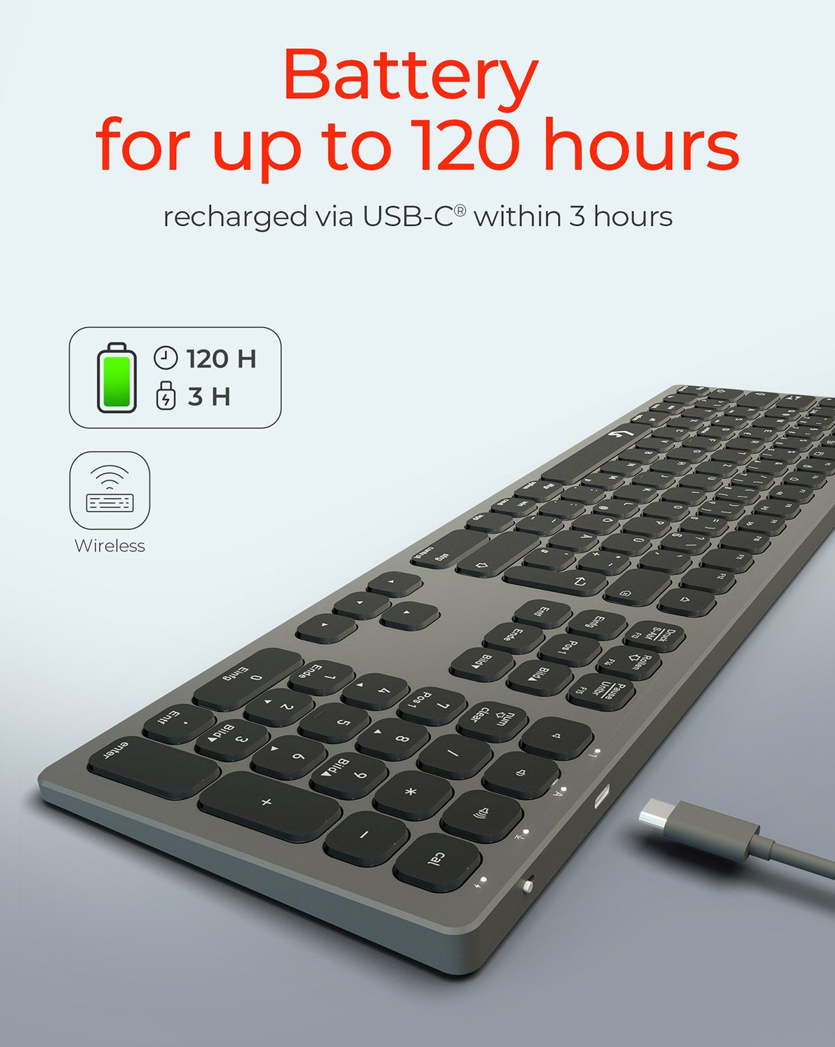 Keysonic Ksk-8023btrf, Teclado Antracita/Negro, Disposición De, Membrana Tipo X 60939