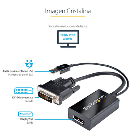 EAN 0065030875851 - StarTech.com DVI2DP2 adaptador de cable de vídeo 0,254 m Negro imagen 12