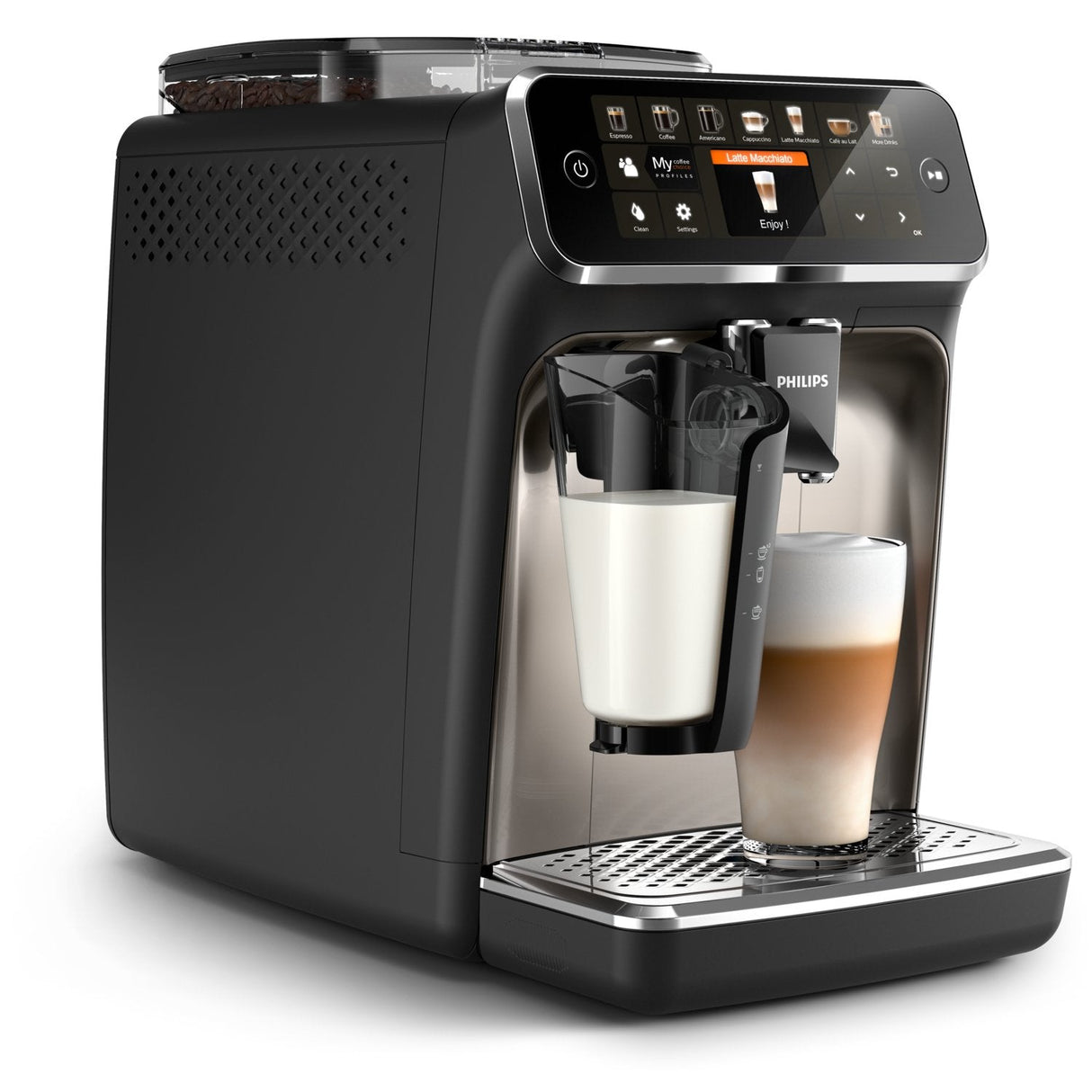 Cafetera  Philips Espresso Completamente Automáticas Con 12 Bebidas, Máquina Espresso, 1,8 L, Granos De Café, Molinillo Integrado, 1500 W, Negro, Cromo