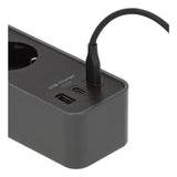 Brennensilla Ecolor Steckdosenleiste 4-Fach Mit 2x Usb-C, 1x Usb-A (Negro/Anthrazit, 1,5 Meter Cable, Mit Sicherheitsschalter) 1153240216