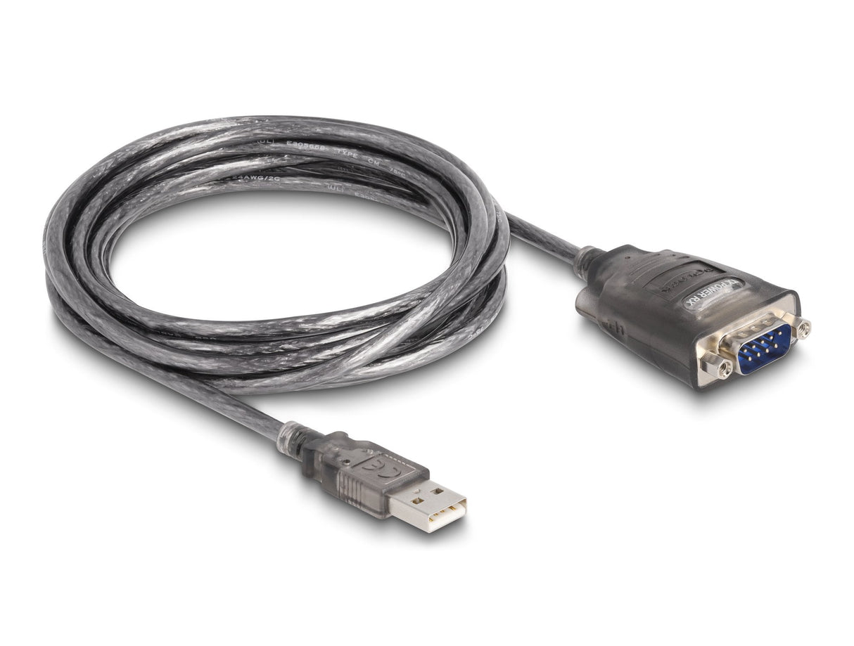 Delock 61548 Adaptador Usb 2.0 Tipo-A A 1 X Serial Rs-232 D-Sub 9 Pin Macho Con Tuercas Con 3 X Led 3 M