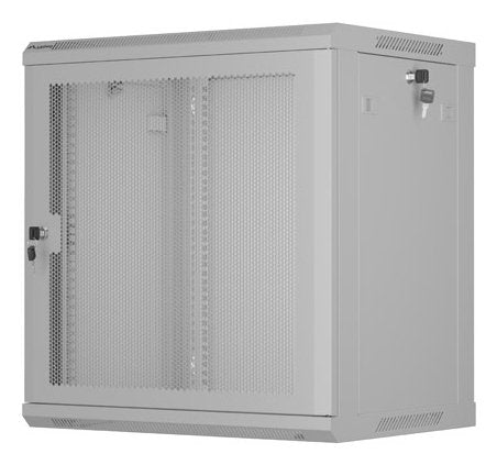 Lanberg Wall Mount Cabinet 19" 12u 600x450 Mesh Doora Grey Flat Pack