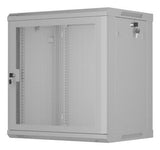 Lanberg Wall Mount Cabinet 19" 12u 600x450 Mesh Doora Grey Flat Pack