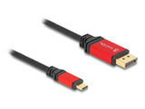 Delock 80092 Cable Usb Type-C A Displayport (Modo Dp Alt) 8k 30 Hz Con Función Hdr 1 M Rojo