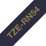 EAN 4977766801980 - Brother TZE-RN54 cinta para impresora de etiquetas Oro sobre azul marino imagen 1