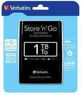 Disco Externo Hdd Verbatim Portátil Store 'N' Go Usb 3.0 De 1 Tb En Color Negro