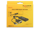 Delock Adaptador Vga + Audio A Hdmi Con Cable Negro