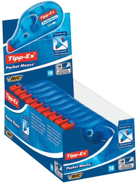 EAN 0070330510364 - TIPP-EX Pocket Mouse corrección de películo/cinta 10 m Azul 10 pieza(s) imagen 2