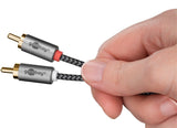 Cable  3,0m 3.5mm M (3-Pin, St) A 2xrca M Flexiplus Nylon Goobay