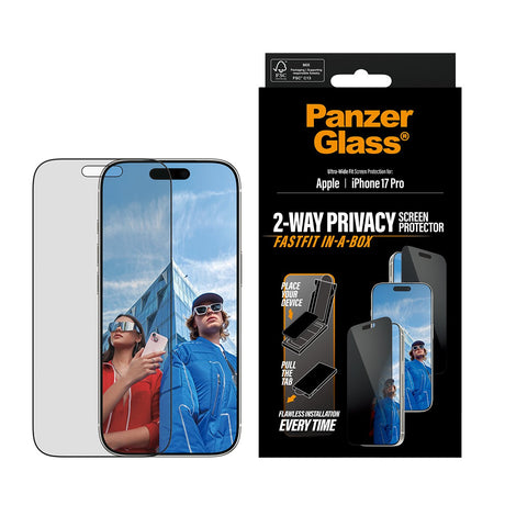 EAN 5715685030536 - PanzerGlass ® Privacy Screen Protector iPhone 17 Pro | Ultra-Wide Fit w. FASTFIT IN-A-BOX Protector de pa imagen 2