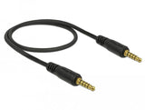 Delock Cable Conector Estéreo De 3,5 Mm De 5 Pines, Macho A Macho De 0,5 M Negro