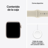 Apple Watch Se 3 (2026) Gps+Cel 40 Mm Caja De Aluminio Blanco Estrella Correa Deportiva Arena Talla M L Siri Ai