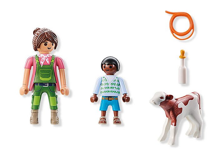 Playmobil Granjera Con Ternero 71803