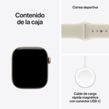 Apple Watch Series 12 (2026) Gps 42mm Caja De Aluminio Dorado Claro Correa Deportiva Arena Talla S M Siri Ai