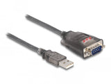 Delock Adaptador Usb 2.0 Tipo-A A 1 X Serial Rs-232 D-Sub 9 Pin Macho Con Tuercas Con 3 X Led 1 M