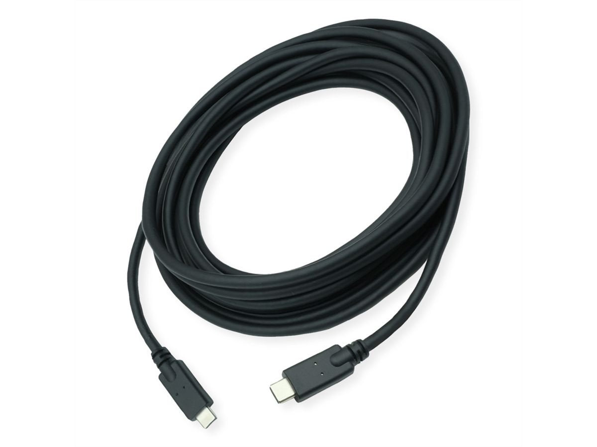 Roline Usb 3.2 Gen 2 Kompatibles Cable C-C St St 10gbit S Emark 85w Schwarz 7m