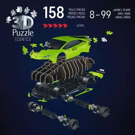 Puzzle 3d 158 Elementów Samochód Lamborghini Huracan Evo Verde